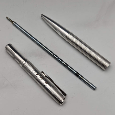 1976 British Vintage Yard O Red Sterling Silver Ballpoint Pen in Case